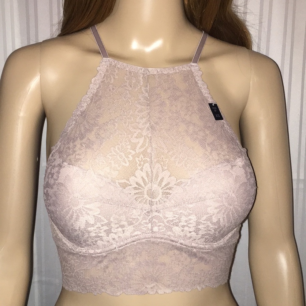 LAST 1!!! New VS Pink High Neck Lace Push Up Bra - Picture 3 of 8